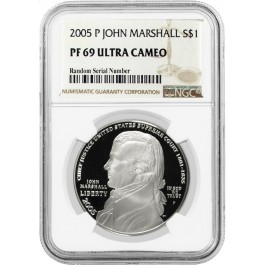 2005 P $1 John Marshall Commemorative Silver Dollar NGC PF69 UC
