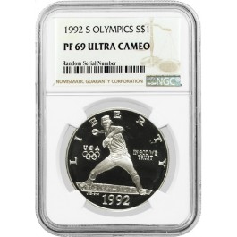 1992 S $1 XXV Olympics Commemorative Silver Dollar NGC PF69 UC