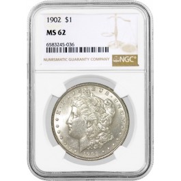 1902 $1 Morgan Silver Dollar NGC MS62 Uncirculated Coin