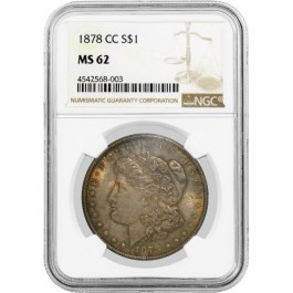 1878 CC Carson City $1 Morgan Silver Dollar NGC MS62 Uncirculated Coin Toned