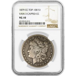 1879 CC Carson City $1 Morgan Silver Dollar VAM 3 Capped Die NGC VG10 Coin #015
