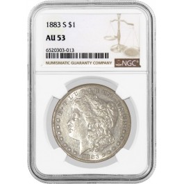 1883 S $1 Morgan Silver Dollar NGC AU53 About Uncirculated Key Date Coin