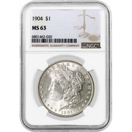 1904 $1 Morgan Silver Dollar NGC MS63 Brilliant Uncirculated Coin