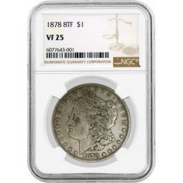 1878 8TF 8 Tail Feathers $1 Morgan Silver Dollar NGC VF25 Circulated Coin