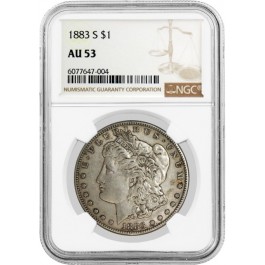 1883 S $1 Morgan Silver Dollar NGC AU53 About Uncirculated Key Date Coin #004