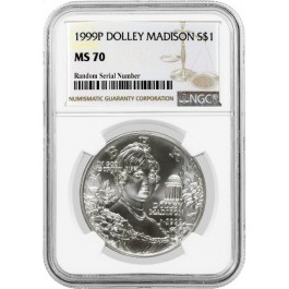1999 P $1 Dolley Madison Commemorative Silver Dollar NGC MS70 Uncirculated Coin