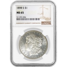 1898 S $1 Morgan Silver Dollar NGC MS65