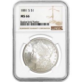 1881 S $1 Morgan Silver Dollar NGC MS66