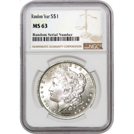 Random Year (1878 - 1904) $1 Morgan Silver Dollar NGC MS63 Uncirculated Coin
