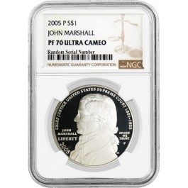 2005 P $1 John Marshall Commemorative Silver Dollar NGC PF70 Ultra Cameo