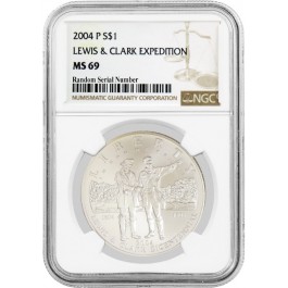 2004 P $1 Lewis & Clark Bicentennial Commemorative Silver Dollar NGC MS69