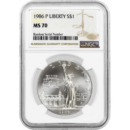 1986 P $1 Statue Of Liberty Centennial Commemorative Silver Dollar NGC MS70