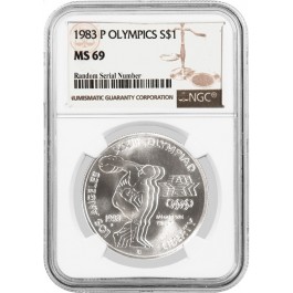 1983 P $1 Los Angeles Olympics Commemorative Silver Dollar NGC MS69