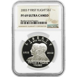 2003 P $1 First Flight Centennial Commemorative Silver Dollar NGC PF69 UC
