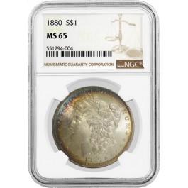 1880 $1 Morgan Silver Dollar NGC MS65 Toned