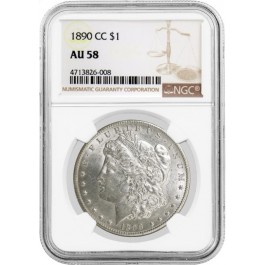 1890 CC $1 Morgan Silver Dollar NGC AU58