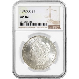 1892 CC $1 Morgan Silver Dollar NGC MS62