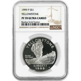 1999 P $1 Yellowstone National Park Commemorative Silver Dollar NGC PF70 UC