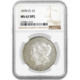1878 CC $1 Morgan Silver Dollar NGC MS62 DPL Deep Proof Like Key Date Coin