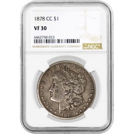 1878 CC Carson City $1 Morgan Silver Dollar NGC VF30 Very Fine Key Date Coin #23