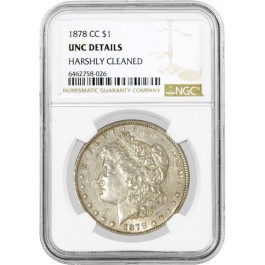 1878 CC $1 Morgan Silver Dollar NGC UNC Details Harshly Cleaned Key Date Coin