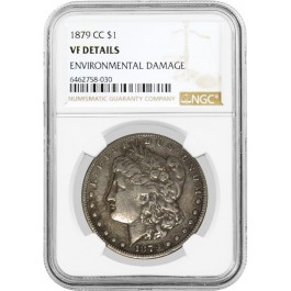 1879 CC Carson City $1 Morgan Silver Dollar NGC VF Details Environmental Damage