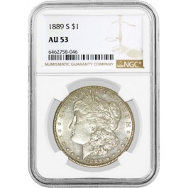 1889 S $1 Morgan Silver Dollar NGC AU53 About Uncirculated Key Date Coin