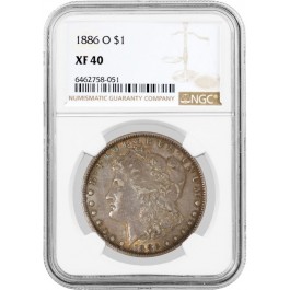 1886 O $1 Morgan Silver Dollar NGC XF40 Extremely Fine Circulated Key Date Coin