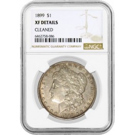 1899 $1 Morgan Silver Dollar NGC XF Details Cleaned Key Date Coin