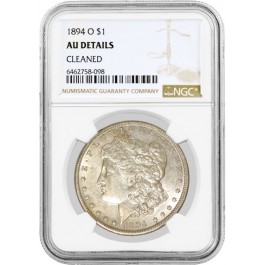 1894 O $1 Morgan Silver Dollar NGC AU Details Cleaned Key Date Coin