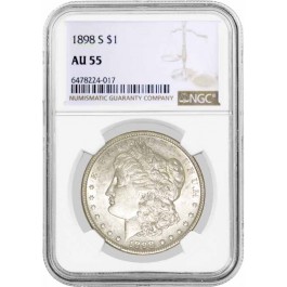 1898 S $1 Morgan Silver Dollar NGC AU55 About Uncirculated Key Date Coin