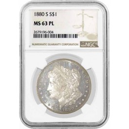 1880 S $1 Morgan Silver Dollar NGC MS63 PL Proof Like Brilliant Uncirculated