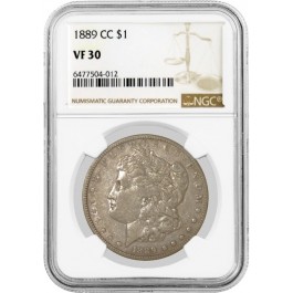 1889 CC Carson City $1 Morgan Silver Dollar NGC VF30 Very Fine Key Date Coin