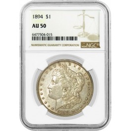 1894 $1 Morgan Silver Dollar NGC AU50 About Uncirculated Key Date Coin