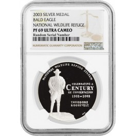 2003 Bald Eagle National Wildlife Refuge System Centennial 90% Silver Medal NGC PF69 UC