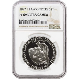 1997 P $1 Law Officers Memorial Commemorative Silver Dollar NGC PF69 UC