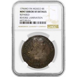 1796 MO FM Mexico City 8 Reales Silver Charles IIII NGC XF Details Mint Error