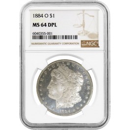 1884 O $1 Morgan Silver Dollar NGC MS64 DPL Deep Proof Like Uncirculated Coin
