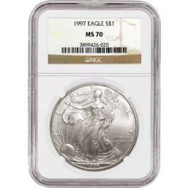 1997 $1 1 oz .999 Fine Silver American Eagle NGC MS70