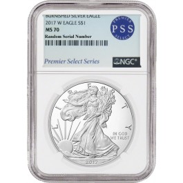 2017 W $1 1 oz Burnished Silver American Eagle NGC MS70 Premier Select Series