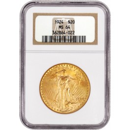 1924 $20 St Gaudens Double Eagle Gold NGC MS64 Brilliant Uncirculated Coin