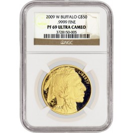 2009 W $50 Proof American Gold Buffalo 1 oz .9999 Fine NGC PF69 Ultra Cameo Coin