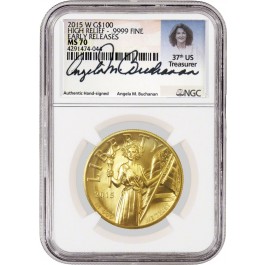 2015 W $100 American Liberty High Relief Gold 1 oz .9999 NGC MS70 ER Buchanan