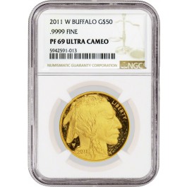 2011 W $50 American Gold Buffalo 1 oz .9999 NGC PF69 Ultra Cameo Coin