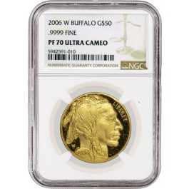 2006 W $50 American Gold Buffalo 1 oz .9999 NGC PF70 Ultra Cameo Coin