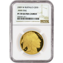 2009 W $50 American Gold Buffalo 1 oz .9999 NGC PF70 Ultra Cameo Coin