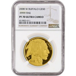 2008 W $50 Proof 1 oz Gold American Buffalo NGC PF70 Ultra Cameo