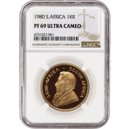 1980 1KR Proof 1 oz .917 Fine Gold South African Krugerrand NGC PF69 Ultra Cameo