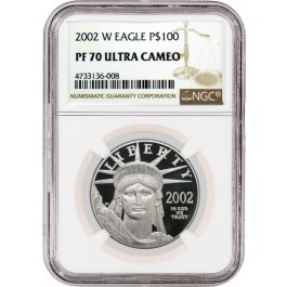 2002 W $100 Proof American Platinum Eagle 1 oz .9995 Fine NGC PF70 Ultra Cameo
