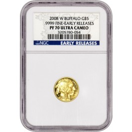 2008 W $5 Proof Gold American Buffalo 1/10oz NGC PF70 Ultra Cameo Early Releases